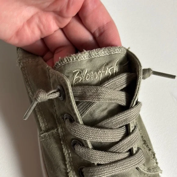 Blowfish Malibu army green casual slip on canvas sneakers - Picture 5 of 8